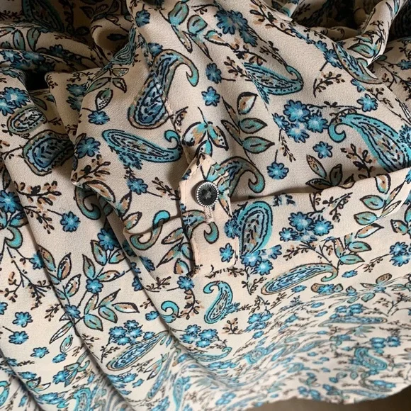 Maurices Delton Paisley Print Zipper Back Short Sleeve Blouse Plus Size 4x Size - Picture 5 of 7